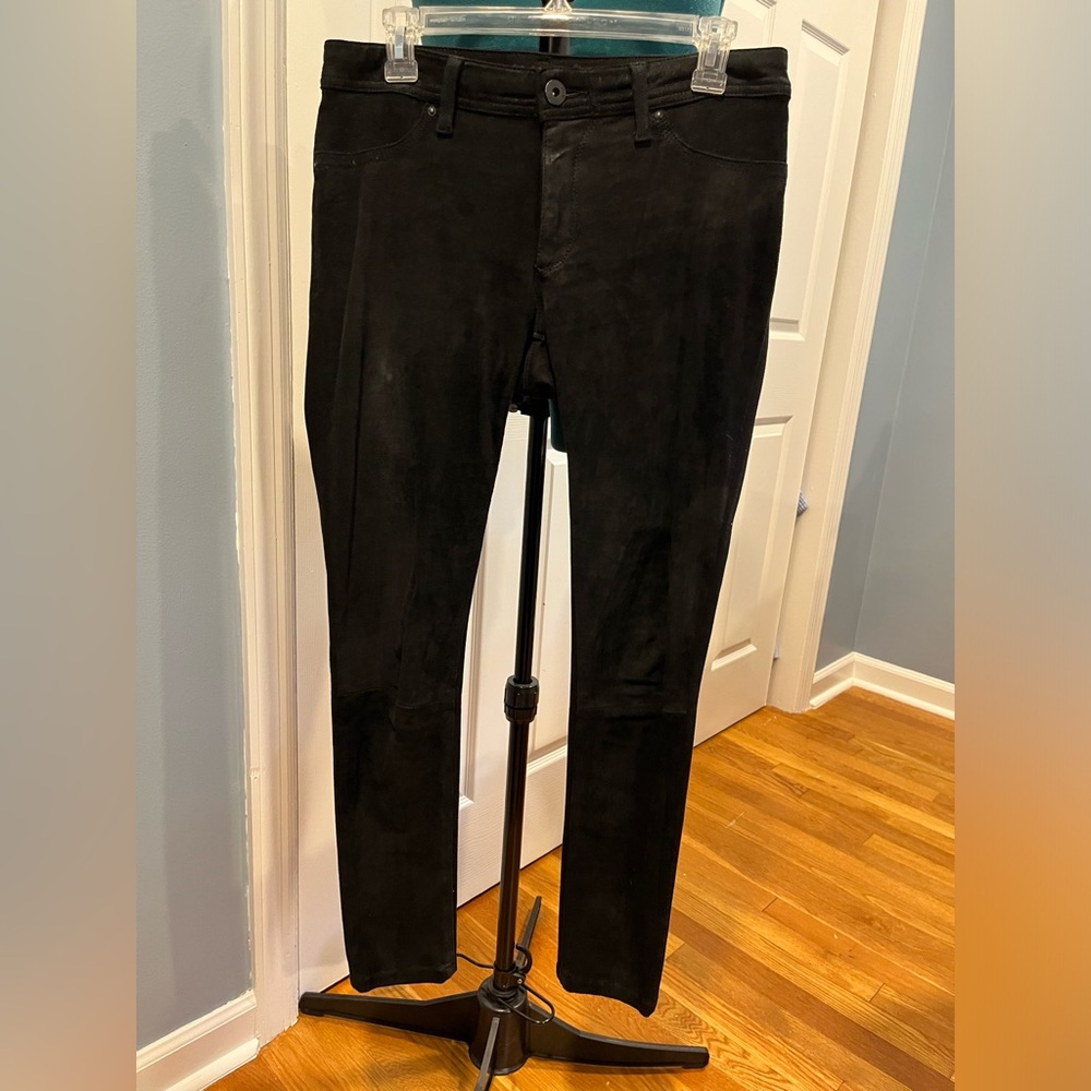 Black DL1961 Emma hybrid leather/stretch leggings